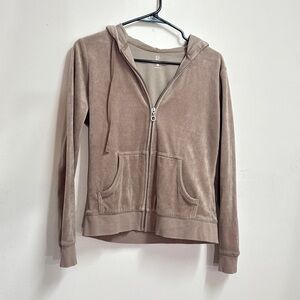 Y2k velour Zip up sweater beige new York sweater bedazzled zip up sweater
